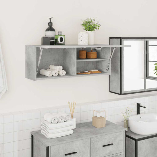 Bad-Wandschrank Betongrau 80x25x30 cm Holzwerkstoff