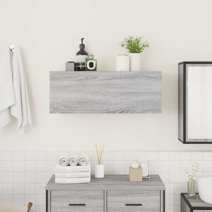 Bad-Wandschrank Grau Sonoma 80x25x30 cm Holzwerkstoff