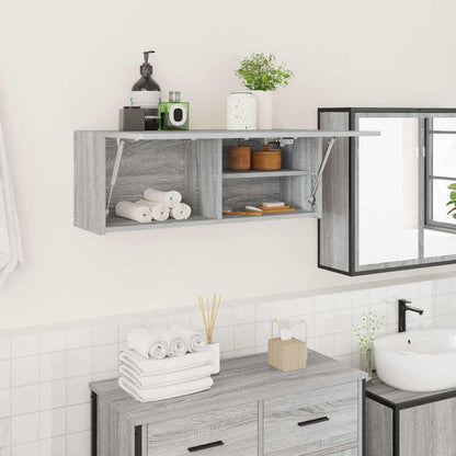Bad-Wandschrank Grau Sonoma 80x25x30 cm Holzwerkstoff