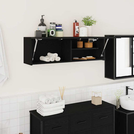 Bad-Wandschrank Schwarz 100x25x30 cm Holzwerkstoff