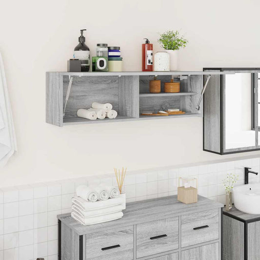 Bad-Wandschrank Grau Sonoma 100x25x30 cm Holzwerkstoff
