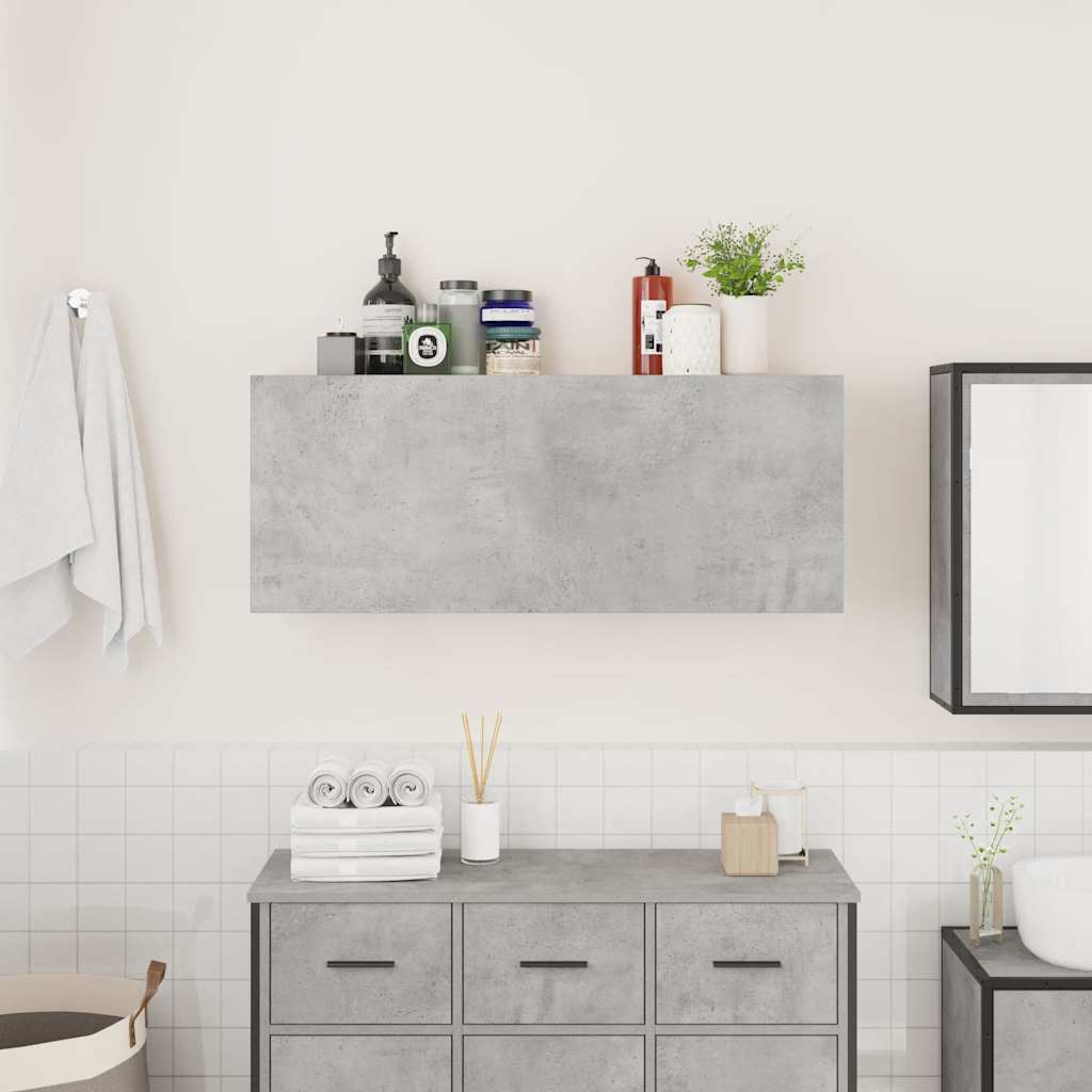 Bad-Wandschrank Betongrau 100x25x40 cm Holzwerkstoff