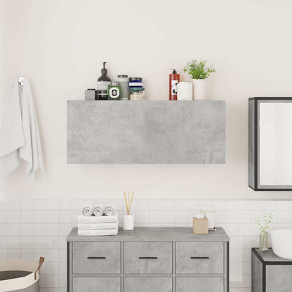 Bad-Wandschrank Betongrau 100x25x40 cm Holzwerkstoff