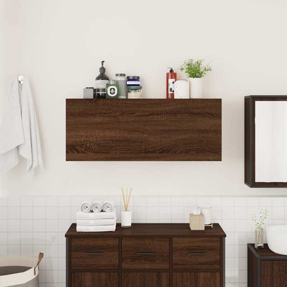 Bad-Wandschrank Braun Eichen-Optik 100x25x40 cm Holzwerkstoff