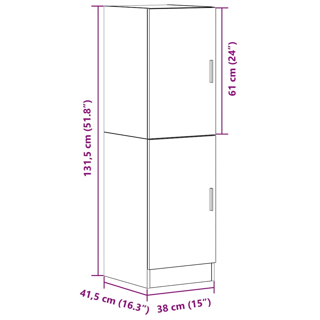 Küchenschrank Sonoma-Eiche 38x41,5x131,5 cm Holzwerkstoff