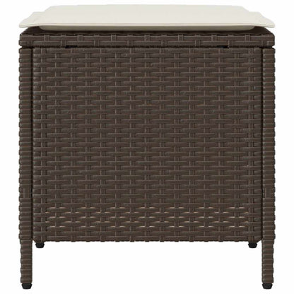 4-tlg. Garten-Sofagarnitur mit Kissen Braun Poly Rattan