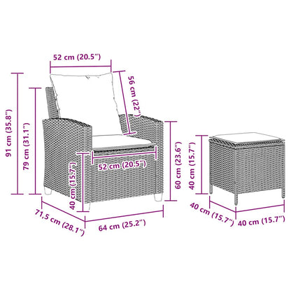 4-tlg. Garten-Sofagarnitur mit Kissen Braun Poly Rattan