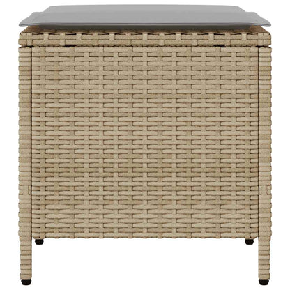 4-tlg. Garten-Sofagarnitur mit Kissen Beige Poly Rattan