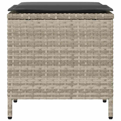 4-tlg. Garten-Sofagarnitur mit Kissen Hellgrau Poly Rattan