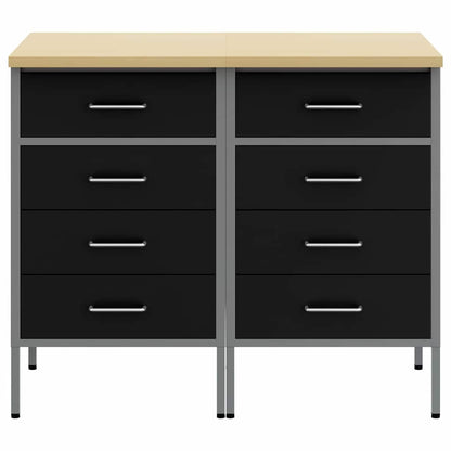Werkbank mit Schubladen 2 pcs Schwarz und Grau 100 x 55 x 85 cm