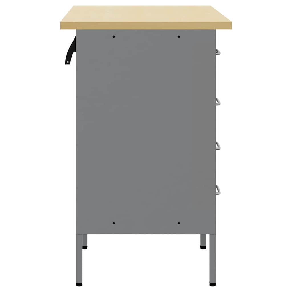 Werkbank mit Schubladen 2 pcs Schwarz und Grau 100 x 55 x 85 cm