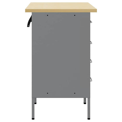 Werkbank mit Schubladen 2 pcs Schwarz und Grau 100 x 55 x 85 cm