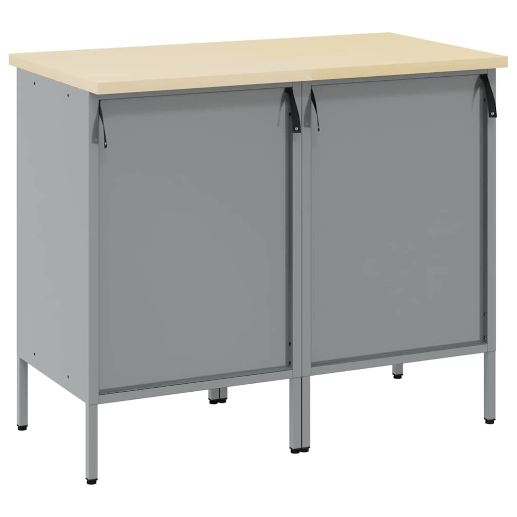 Werkbank mit Schubladen 2 pcs Rot und Grau 100 x 55 x 85 cm