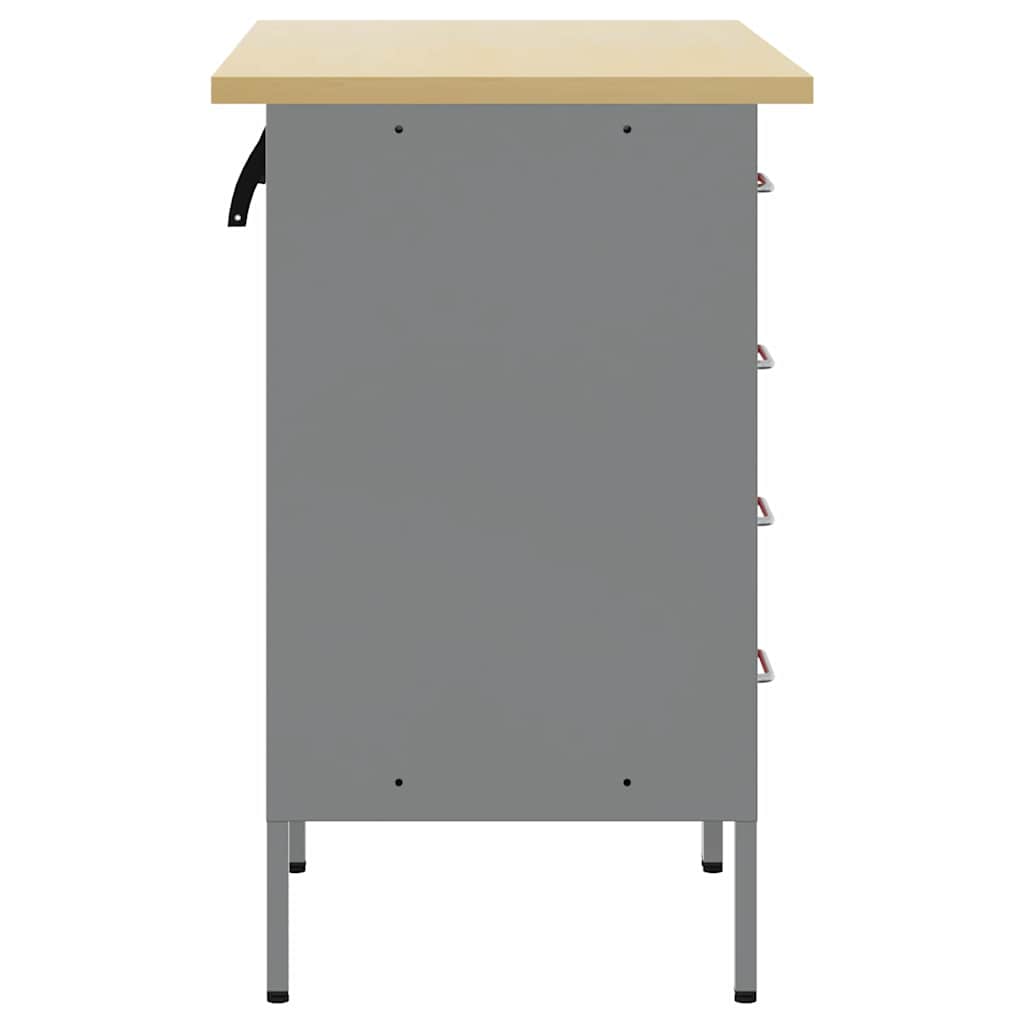 Werkbank mit Schubladen 2 pcs Rot und Grau 100 x 55 x 85 cm