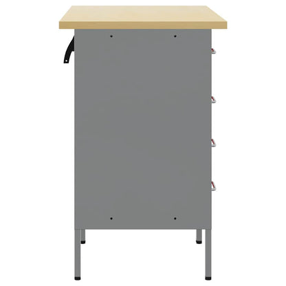 Werkbank mit Schubladen 2 pcs Rot und Grau 100 x 55 x 85 cm