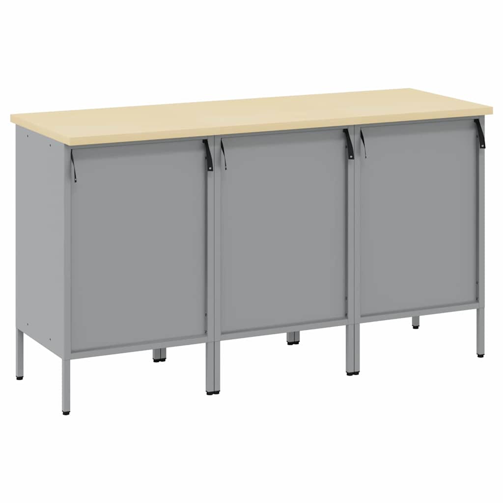 Werkbank mit Schubladen 3 pcs Schwarz und Grau 150 x 55 x 85 cm