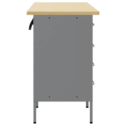 Werkbank mit Schubladen 3 pcs Schwarz und Grau 150 x 55 x 85 cm