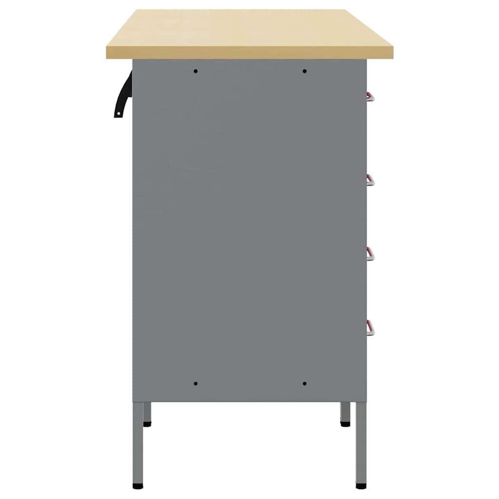 Werkbank mit Schubladen 3 pcs Rot und Grau 150 x 55 x 85 cm