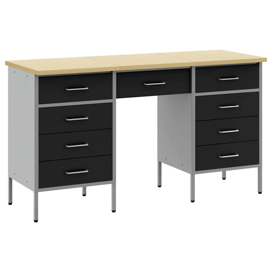 Werkbank mit Schubladen 3 pcs Schwarz 150 x 55 x 85 cm