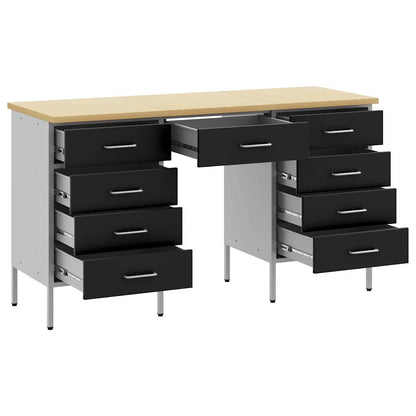 Werkbank mit Schubladen 3 pcs Schwarz 150 x 55 x 85 cm
