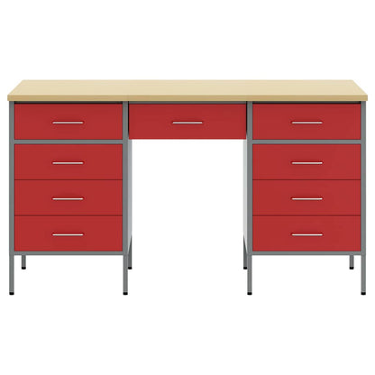 Werkbank 3 pcs Rot 150 x 55 x 85 cm Engineered Holz und Stahl
