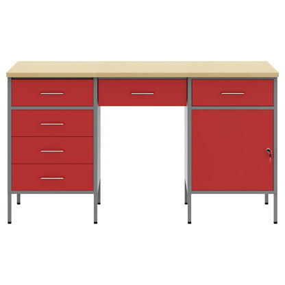 Werkbank 3 pcs Rot 150 x 55 x 85 cm Engineered Holz und Stahl