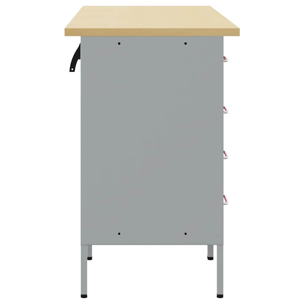 Werkbank 3 pcs Rot 150 x 55 x 85 cm Engineered Holz und Stahl