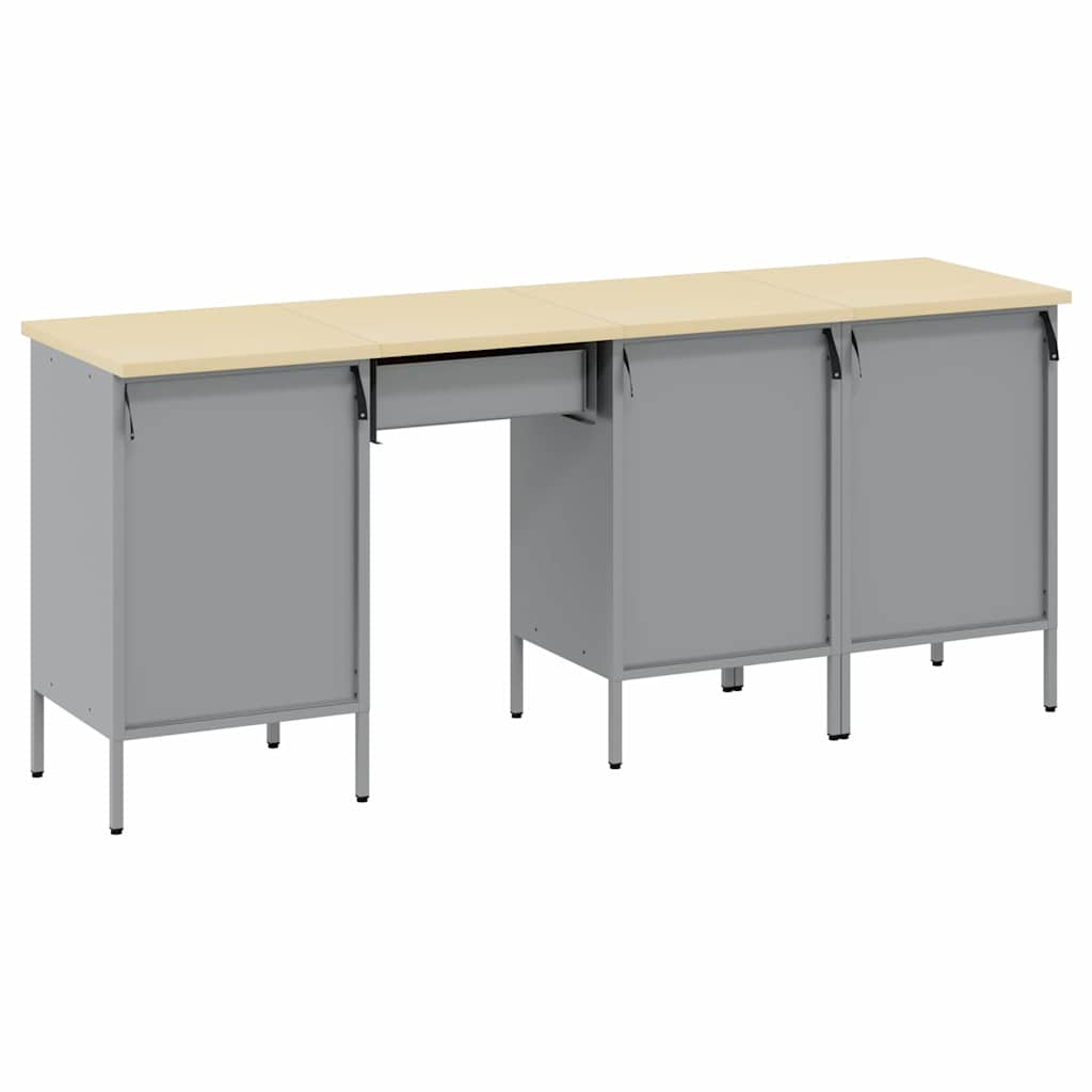 Werkbank 4 pcs Rot 200 x 55 x 85 cm Engineered Holz und Stahl