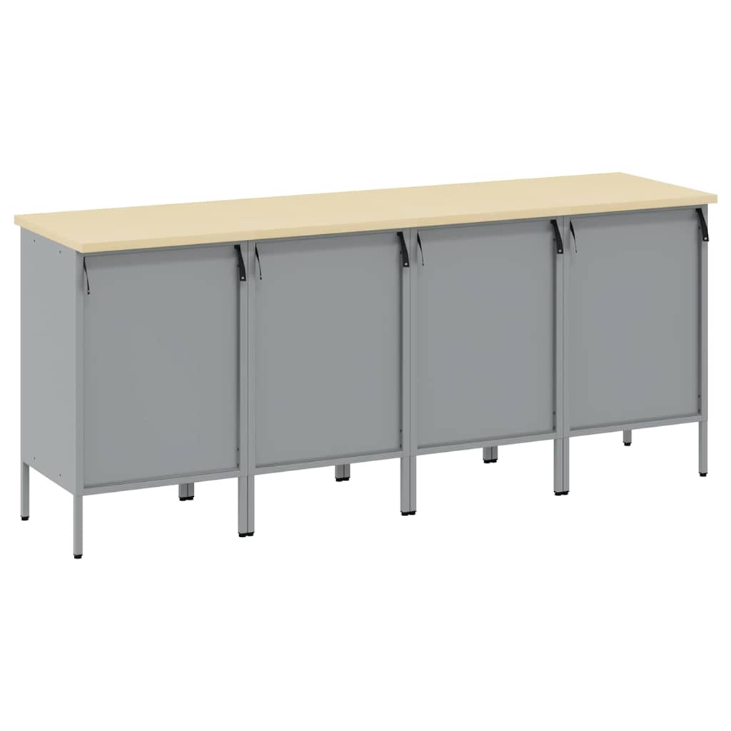Werkbank mit Schubladen 4 pcs Rot und Grau 200 x 55 x 85 cm