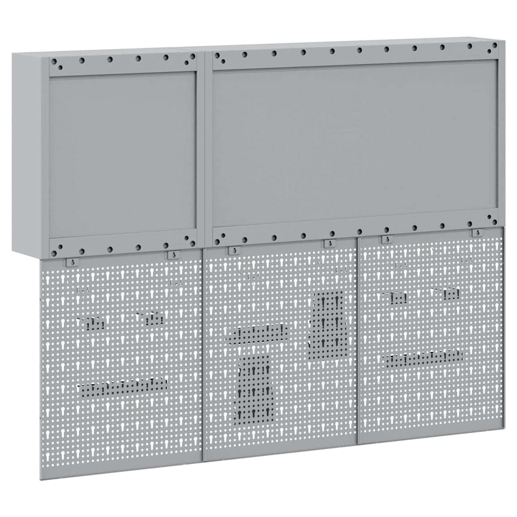 Werkzeugschrank und Pegboard Set mit Regal 5 pcs Schwarz