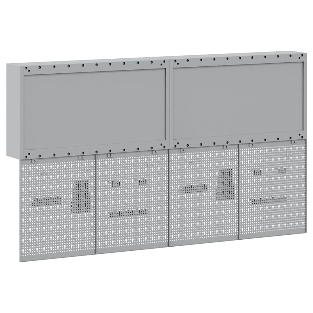 Werkzeugschrank und Pegboard Set mit Regal 6 pcs Schwarz