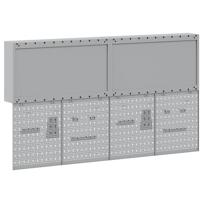 Werkzeugschrank und Pegboard Set mit Regal 6 pcs Schwarz