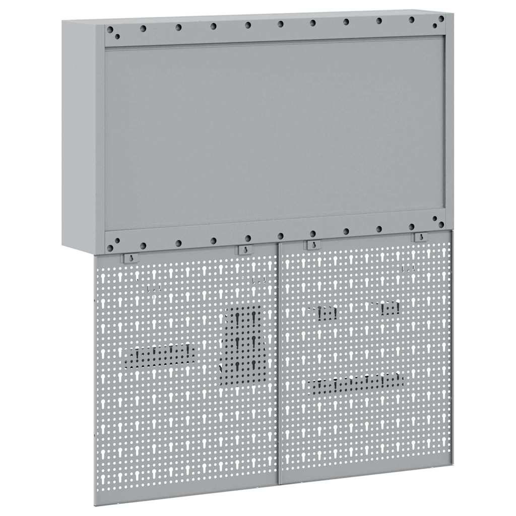 Werkzeugschrank und Pegboard Set mit Regal 3 pcs Schwarz