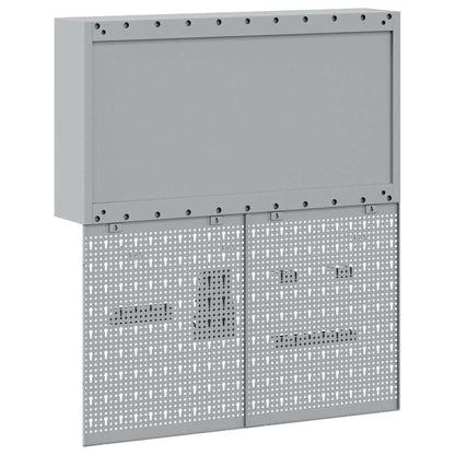 Werkzeugschrank und Pegboard Set mit Regal 3 pcs Schwarz