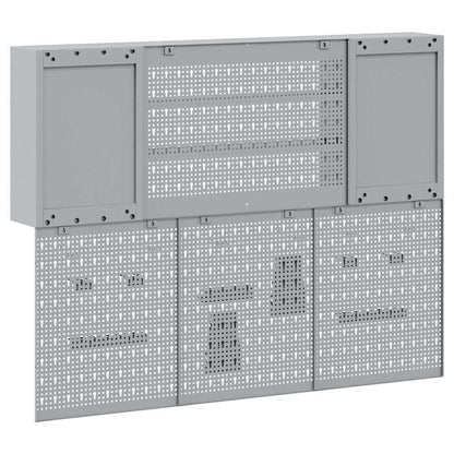 Werkzeugschrank und Pegboard Set mit Regal 6 pcs Schwarz