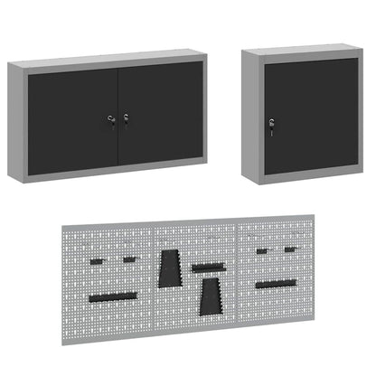 Werkbank mit Schubladen 8 pcs Schwarz 150 x 55 x 200 cm