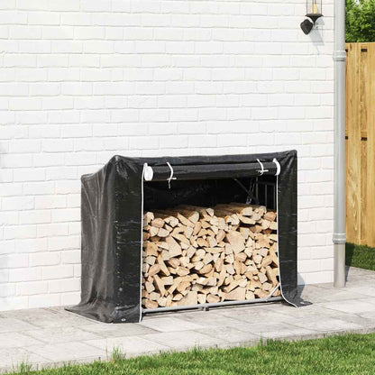 Brennholzregal mit Regenschutz 151x60,5x110,5 cm Stahl Verzinkt
