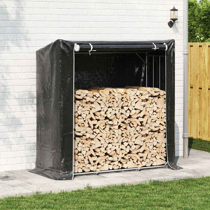 Brennholzregal mit Regenschutz 200x80x200 cm Verzinkter Stahl