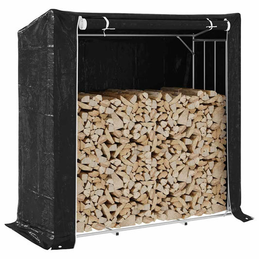 Brennholzregal mit Regenschutz 200x80x200 cm Verzinkter Stahl
