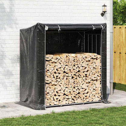Brennholzregal mit Regenschutz 200x100x200 cm Verzinkter Stahl