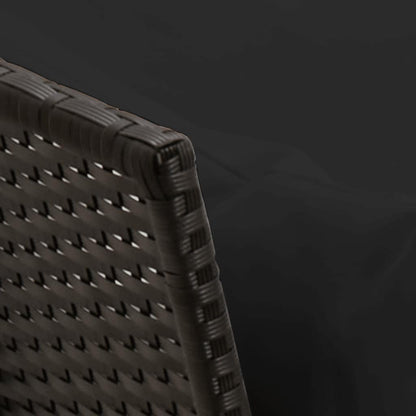 Havesofa med puder Sort polyrattan