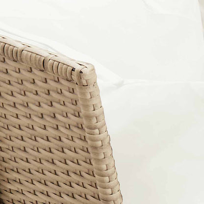 Gartensofa mit Kissen Beige Poly Rattan