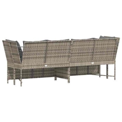 Gartensofa mit Kissen Hellgrau Poly Rattan