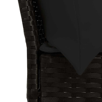 4-tlg. Garten-Essgruppe mit Kissen Schwarz Poly Rattan