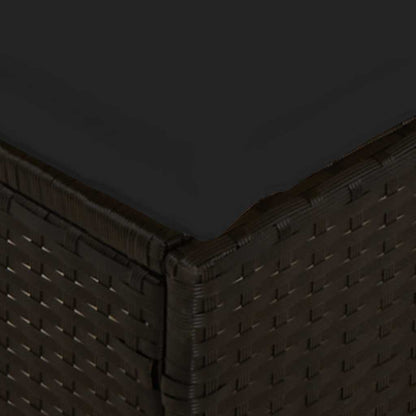 4-tlg. Garten-Essgruppe mit Kissen Schwarz Poly Rattan