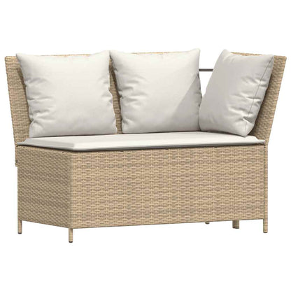 4-tlg. Garten-Essgruppe mit Kissen Beige Poly Rattan