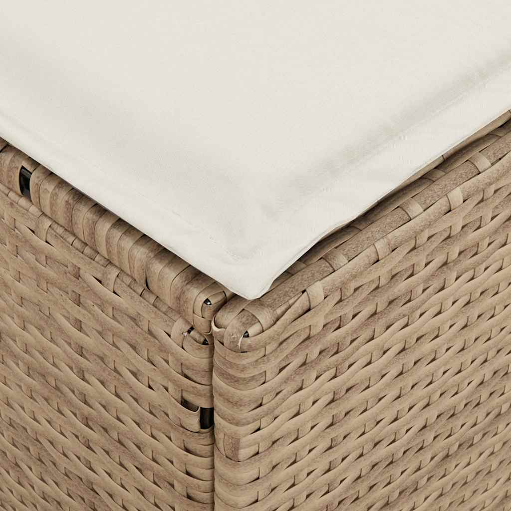 4-tlg. Garten-Essgruppe mit Kissen Beige Poly Rattan