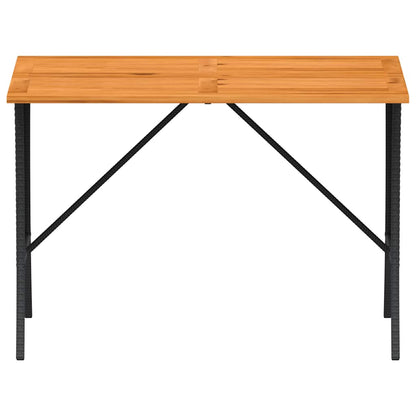 3-tlg. Garten-Essgruppe mit Kissen Schwarz Poly Rattan