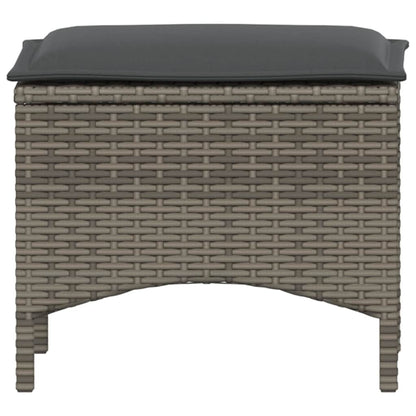 3-tlg. Garten-Essgruppe mit Kissen Grau Poly Rattan