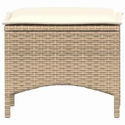 3-tlg. Garten-Essgruppe mit Kissen Beige Poly Rattan